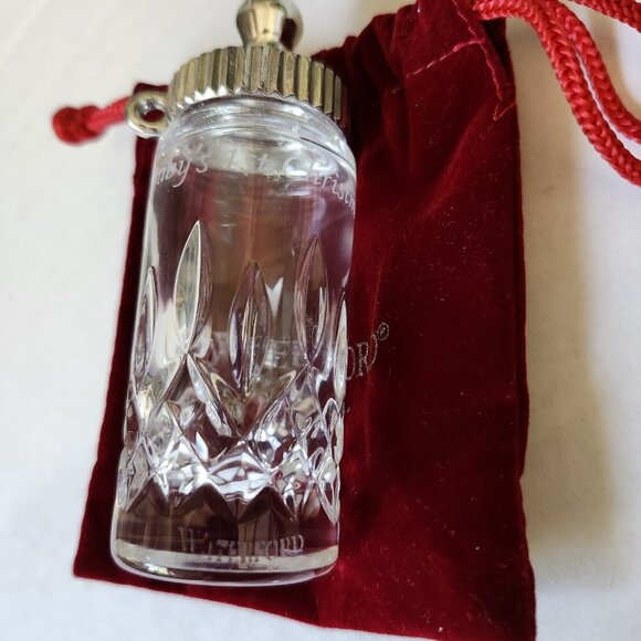 Vintage Waterford Crystal “Baby’s First Christmas” Baby‎ Bottle w/ Velvet Bag - Picture 10 of 12